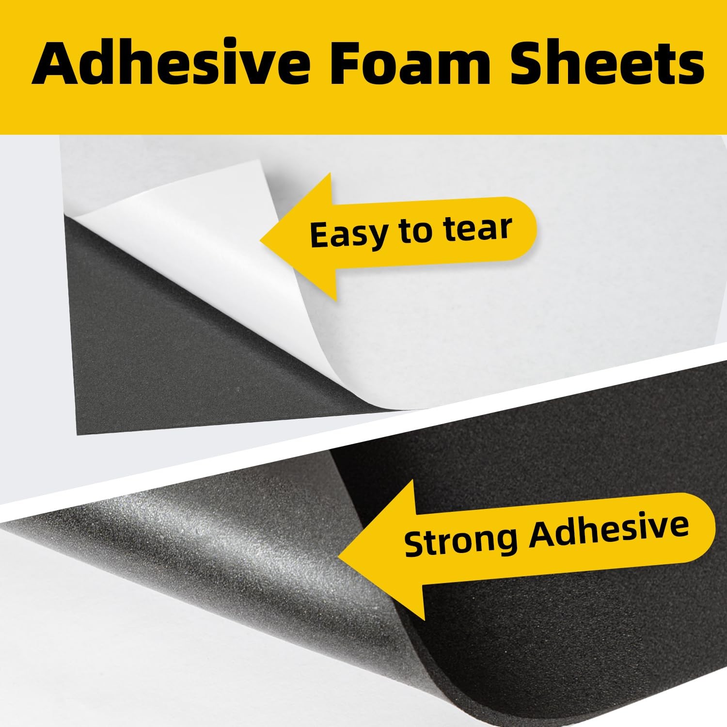 MEARCOOH 20-Pack Self Adhesive Foam Sheets, Black 2mm 229 x 305 x 2 mm,