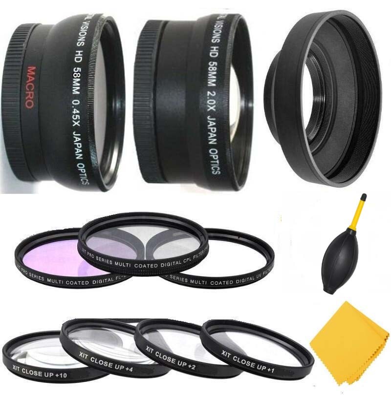 58mm Accessory Lens Filter Kit For Panasonic Lumix DMC-G85 w/ 12-60mm Lens
