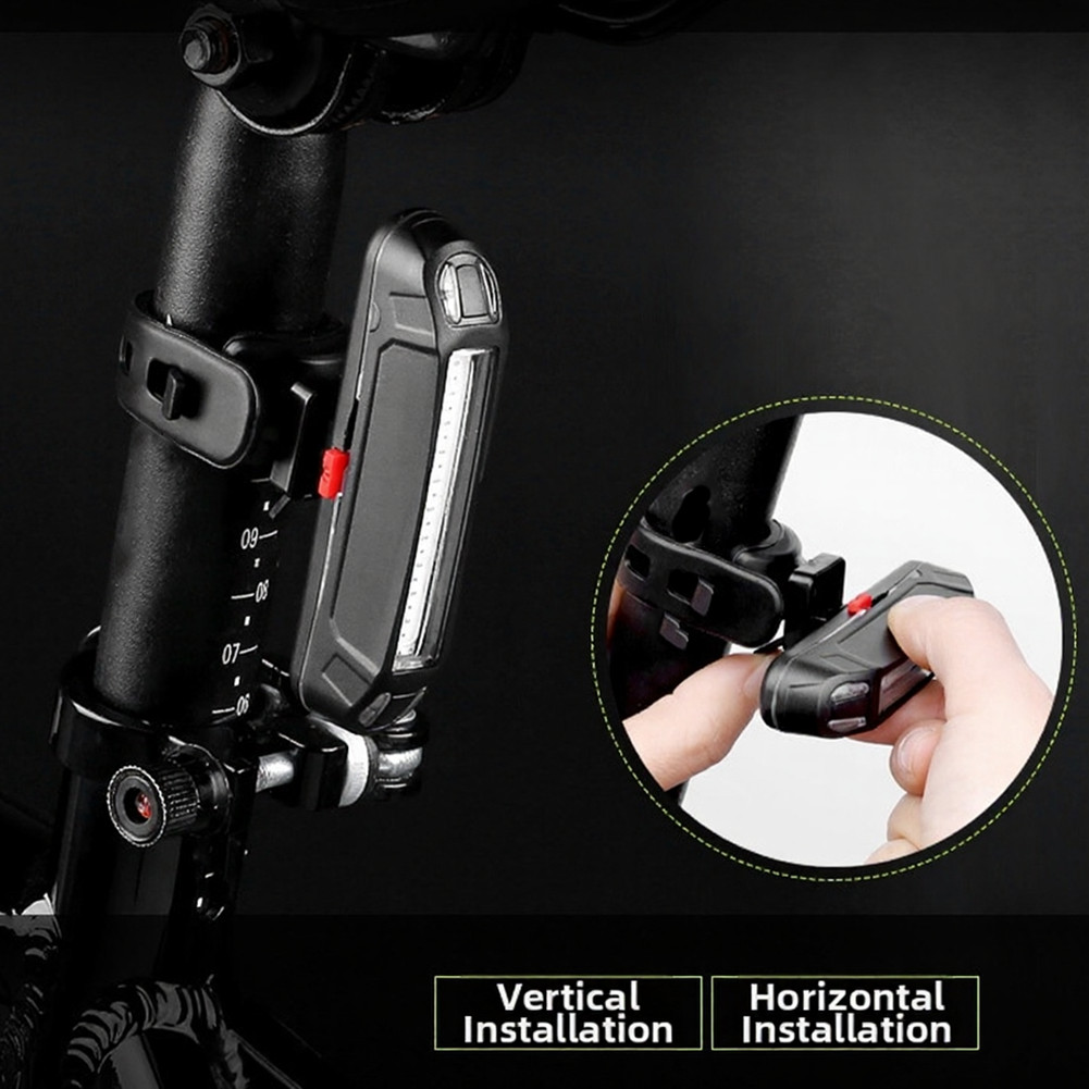 USB Powered Dual Color Taillight for Road Mountain Bikes Red White Light