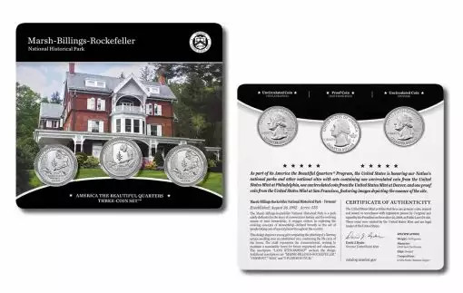 2020 Marsh-Billings-Rockefeller America The Beautiful 3-Coin Quarter Set