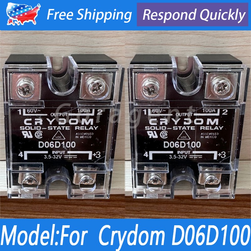 2* For Crydom D06D100 DC Output Panel Mount SSR 100A 60VDC Solid State Relay US