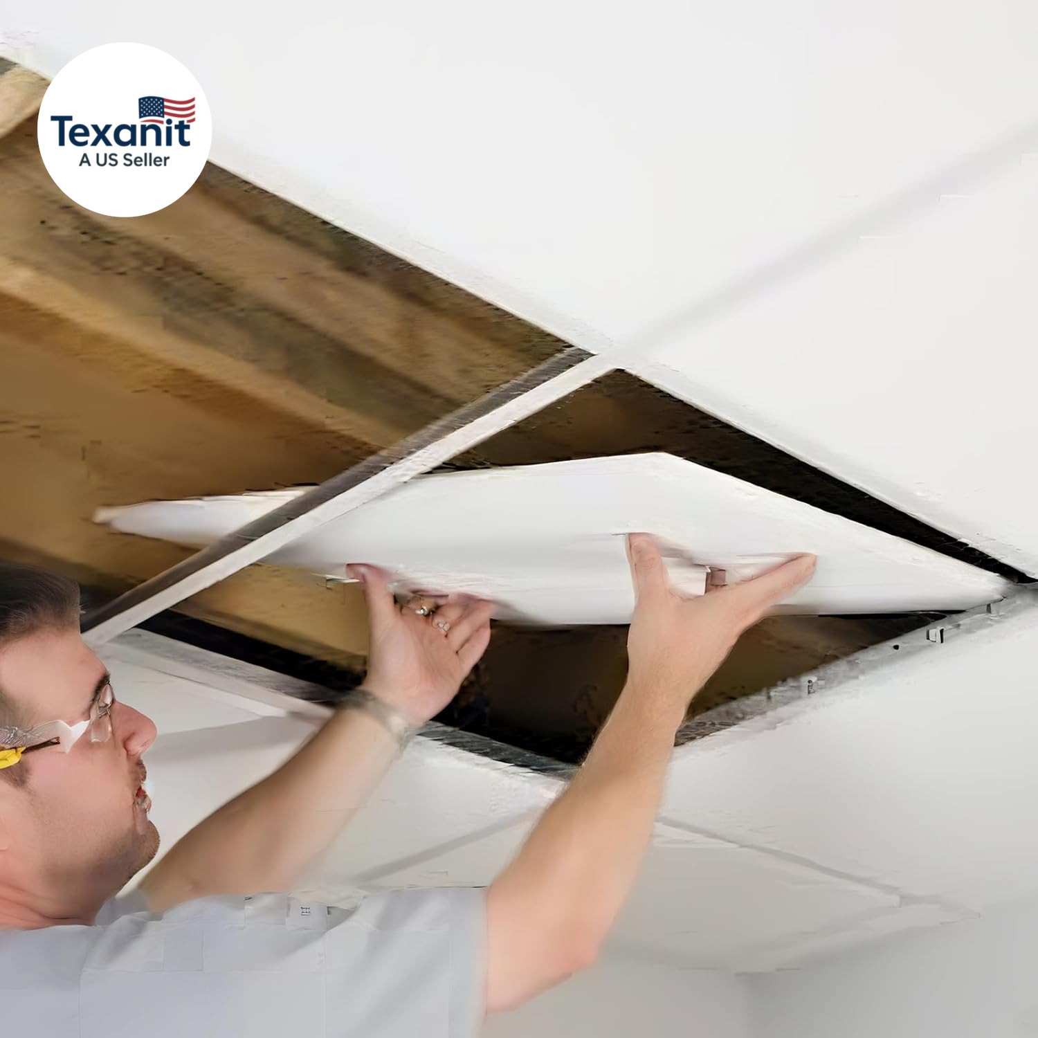 64 SQ FT White Galvanized Drop Ceiling Grid Kit for Basement Living Room Kitchen