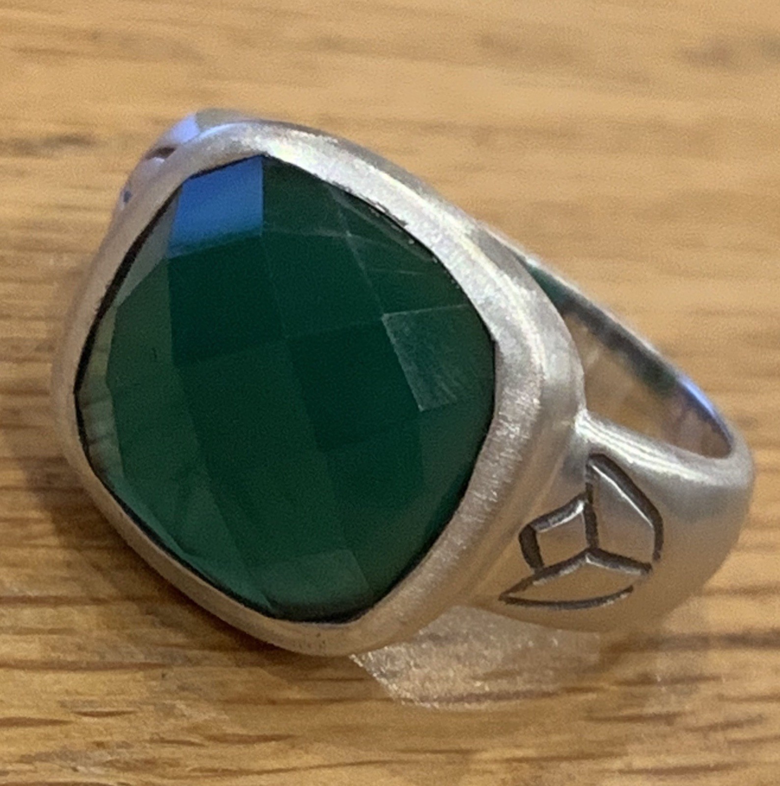 SATYA - Sterling silver - Green Onyx Stone Ring - Various Sizes  - BNWOT
