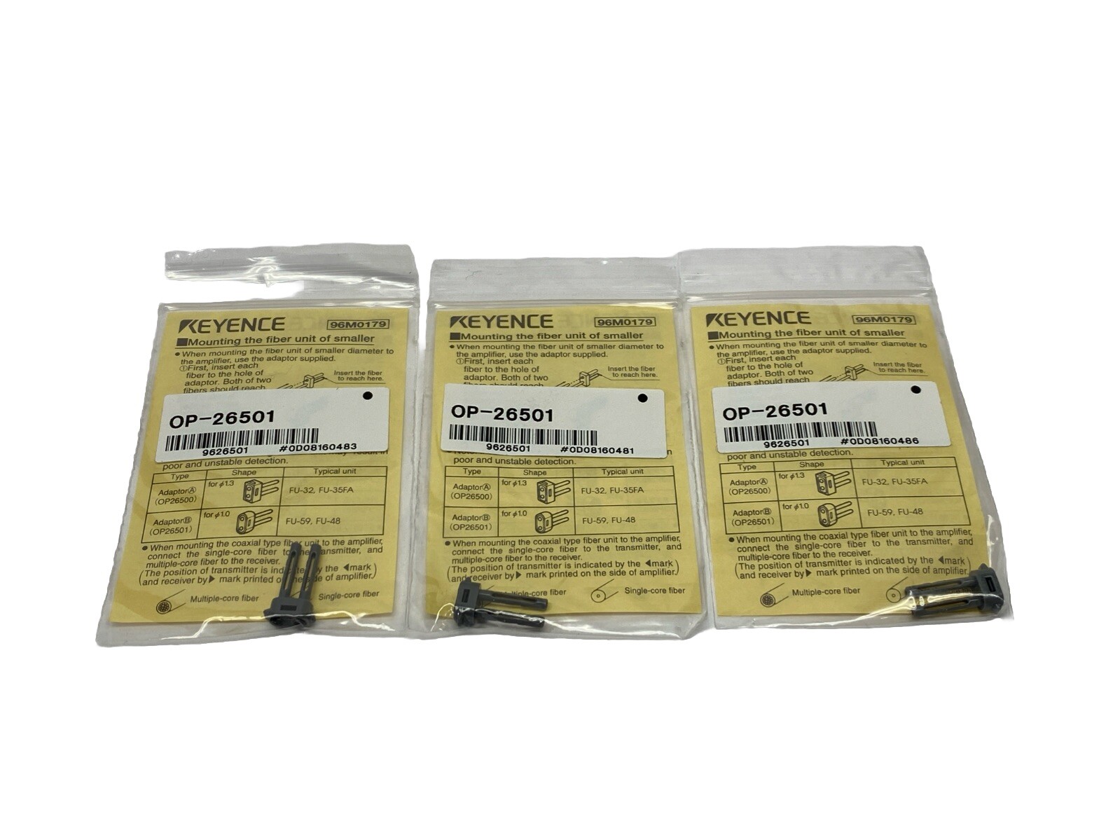 Keyence OP-26501 Adapter B For f1 Fiber Unit LOT OF 3