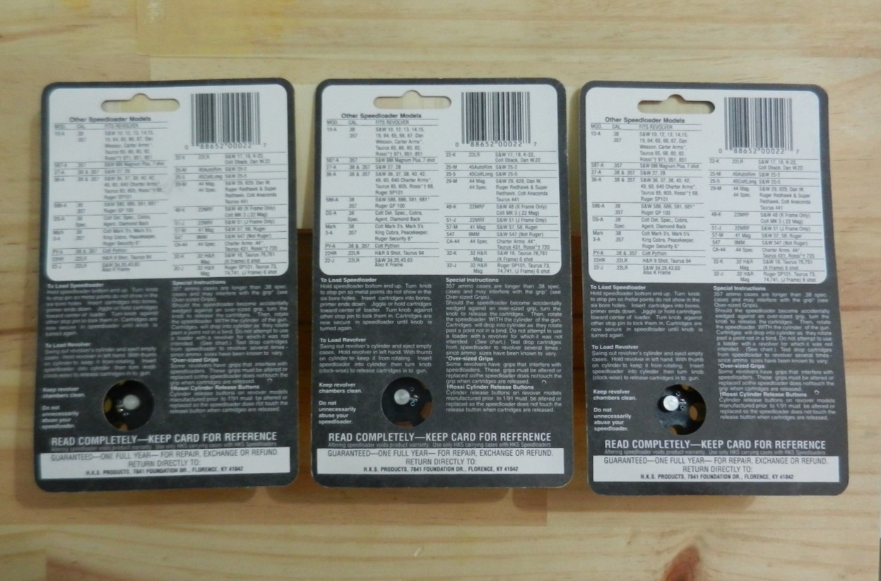 HKS Speedloader; 22-K; 6-Shot; 22 LR; 3 Pack; Fast & Dependable
