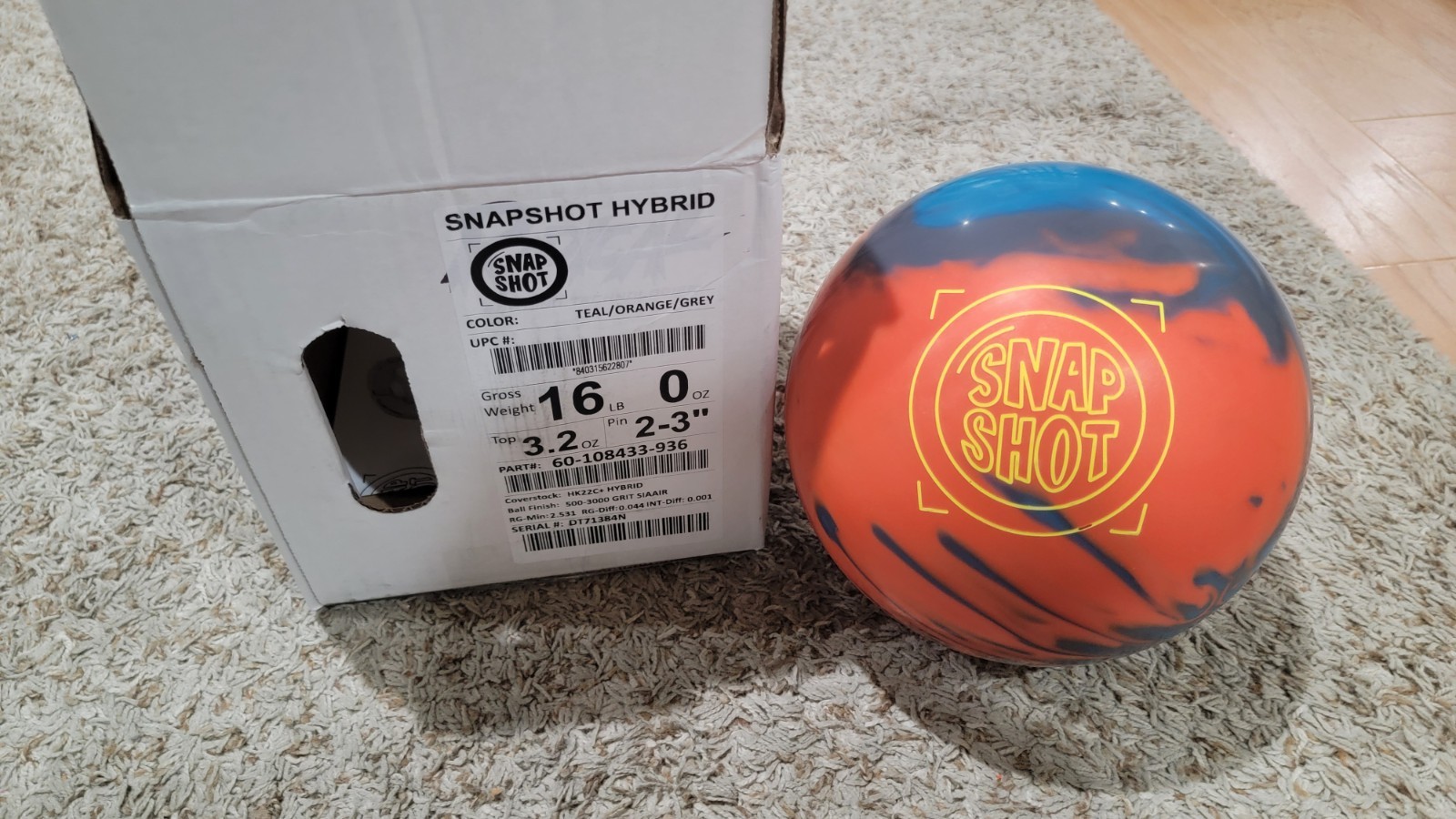 Radical Snapshot Hybrid Bowling Ball 1st Quality | 16 Pounds | 2-3" Pin 3.2oz TW