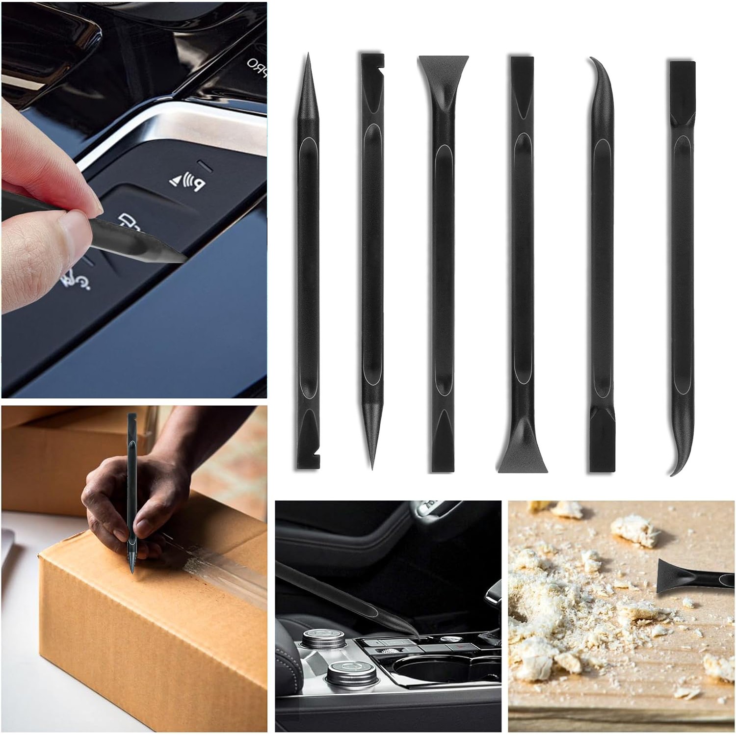 6P Plastic Scraper Multi-Purpose Scraper Non-Scratch Cleaning Tool Car Detailing