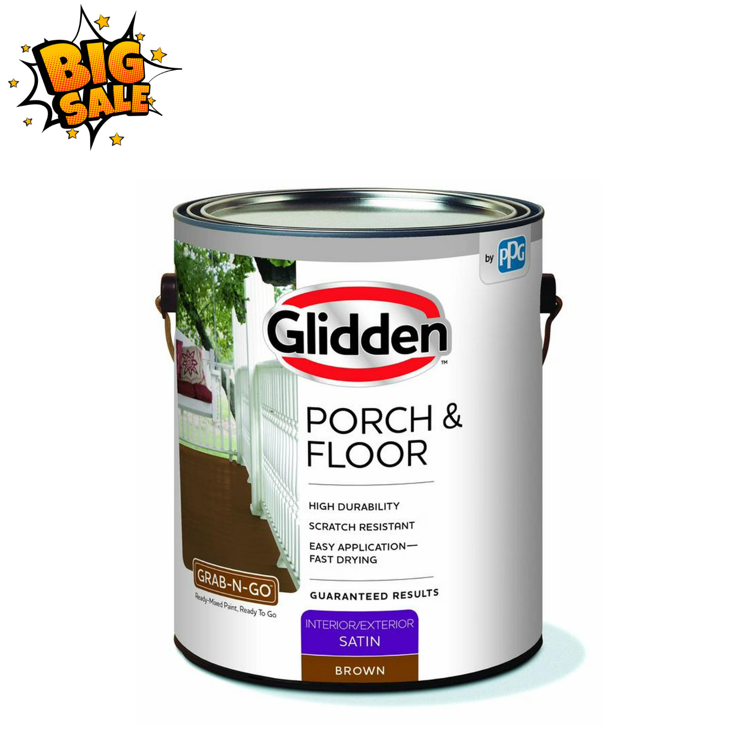 Glidden Porch & Floor 1 gal. Brown Satin Interior/Exterior Paint with Primer