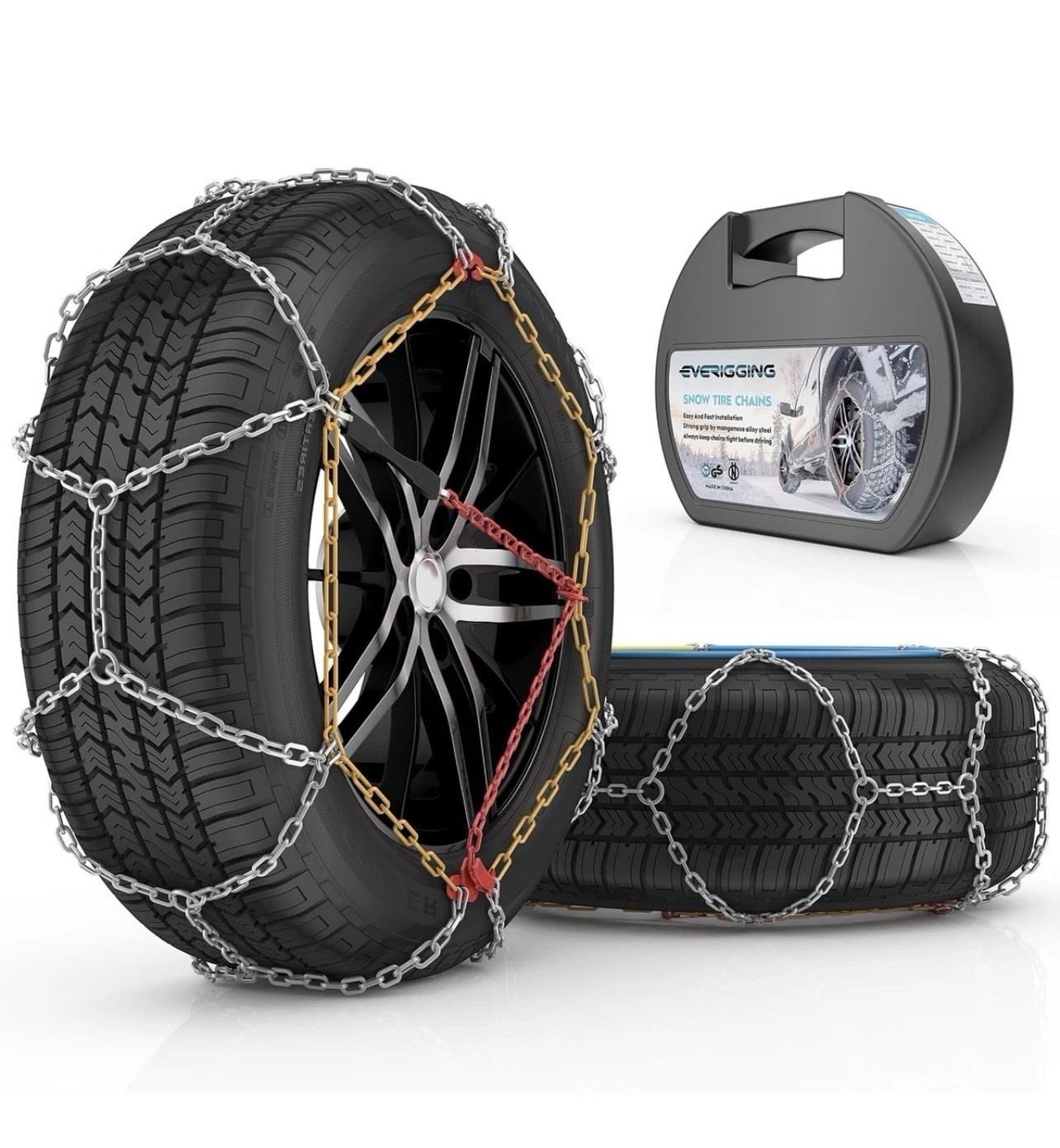 EVERIGGING Snow Tire Chains KN130 Universal Truck SUV Car Easy Instillation