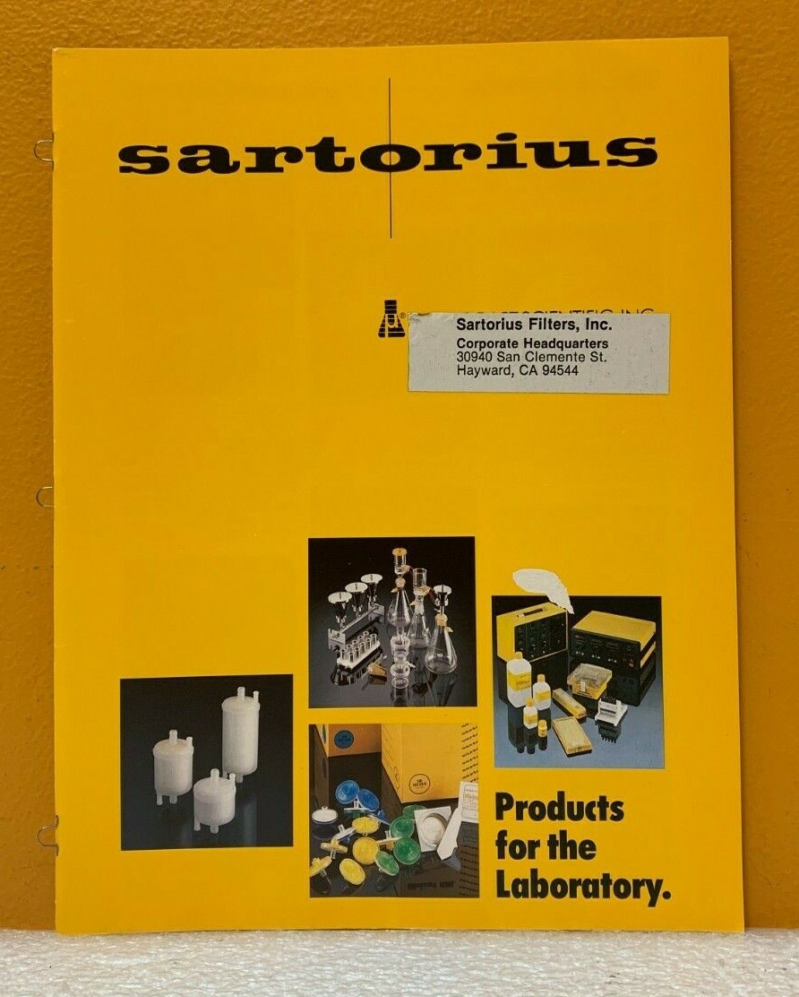 Sartorius Filters, Inc. 1985 Catalog.