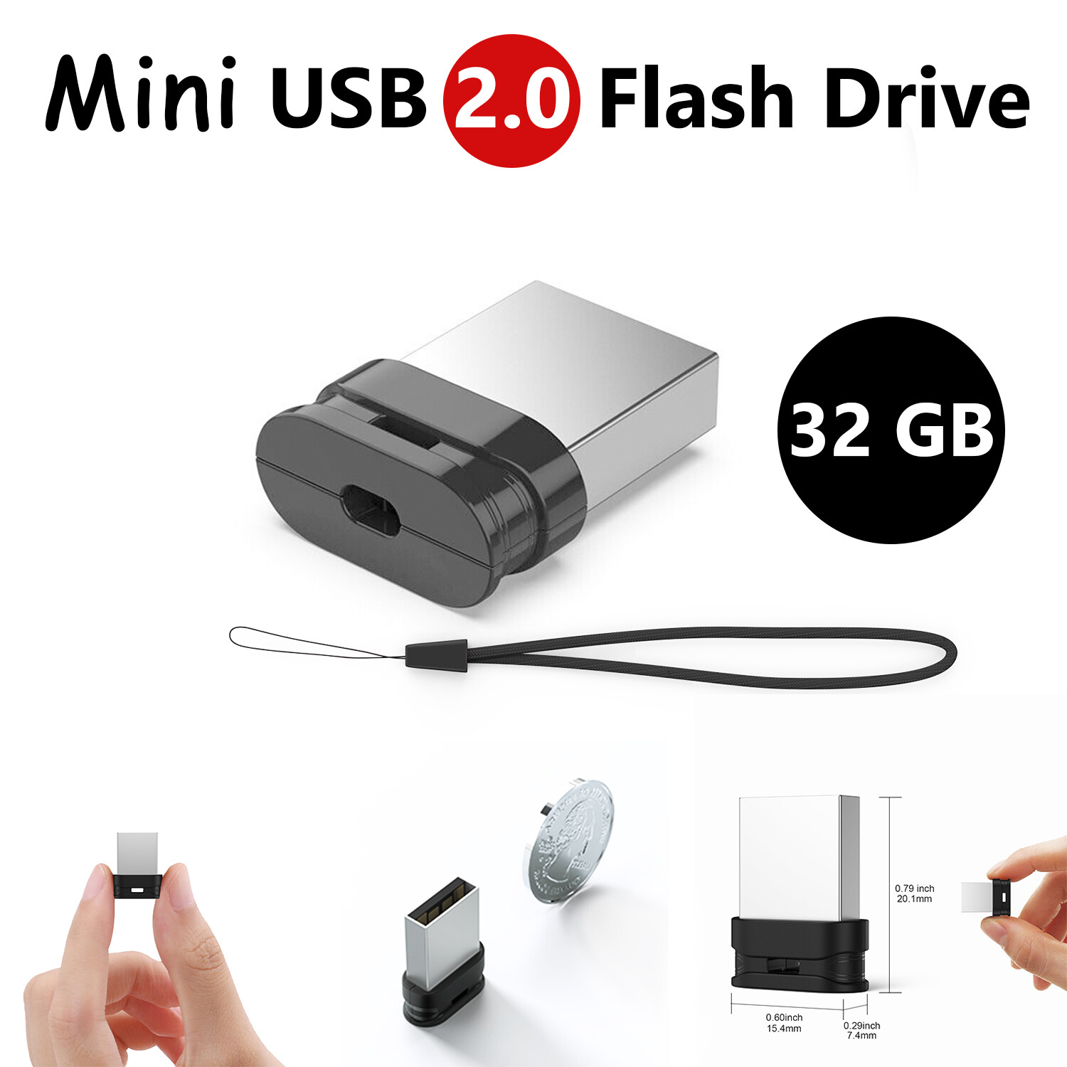 Mini 32GB USB 2.0 Flash Pen Drive U Disk USB Stick Memory Stick Thumb Drive Lot