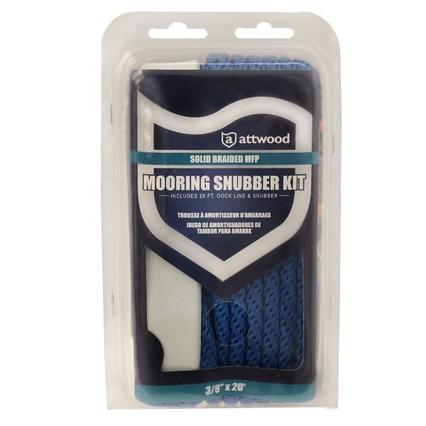 Attwood Boat Mooring Snubber Kit 11730-7 | 3/8 Inch x 20 Foot Blue