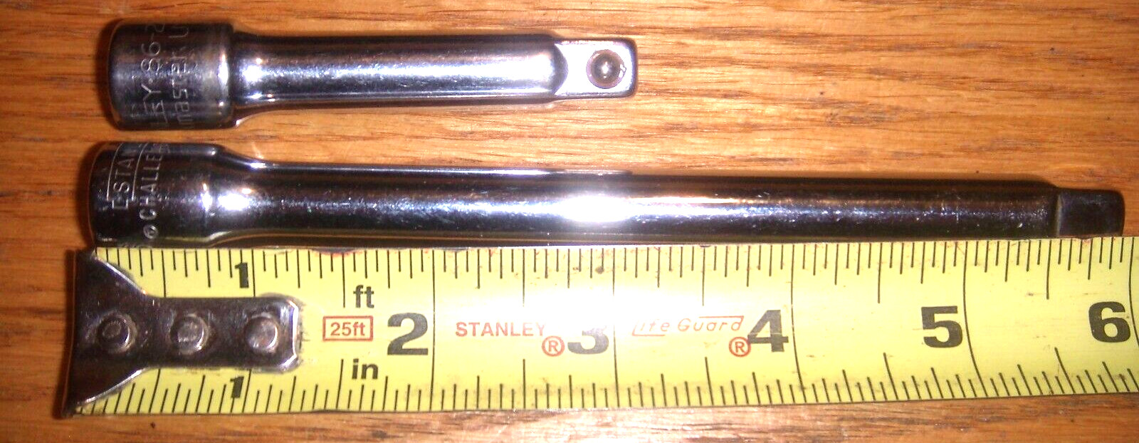 2 STANLEY  3" & 6" EXTENSION 3/8" DRIVE NEW CHROME