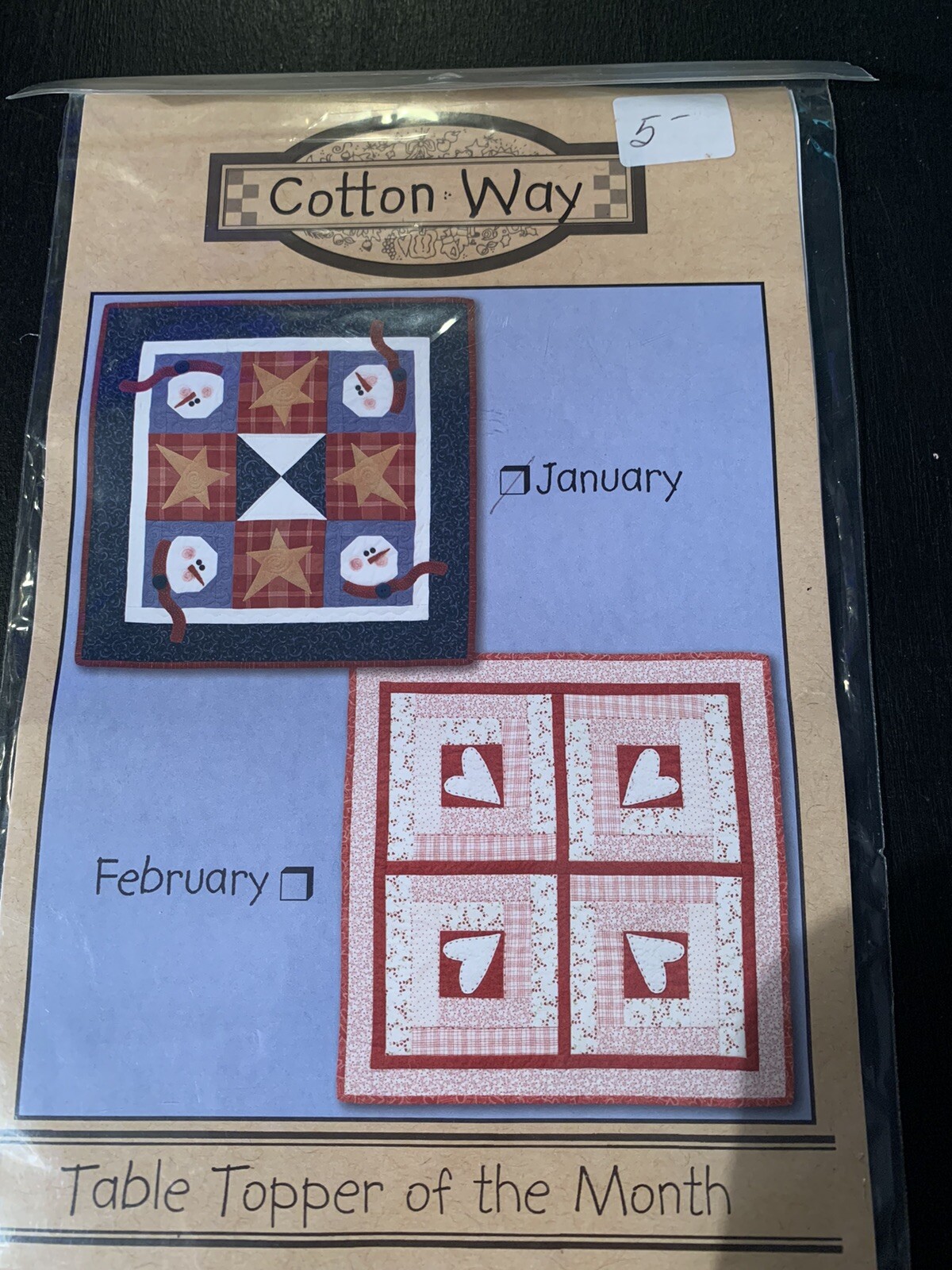 Cotton Way Table Topper Of The Month Quilt Pattern - January
