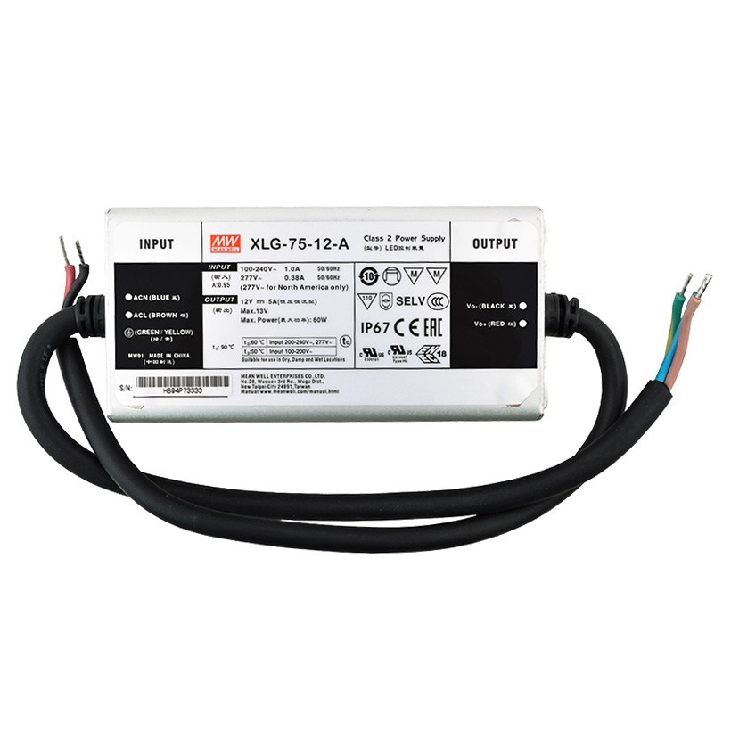 MEAN WELL NEW XLG-75-12 A 12V 5A 75W LED Driver Power Supply