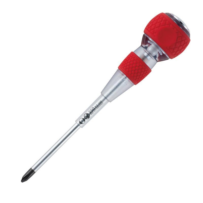 Vessel Tools 250P2100 Tang-Thru Screwdriver w/Ceramic Ball, Phillips PH2x100 mm