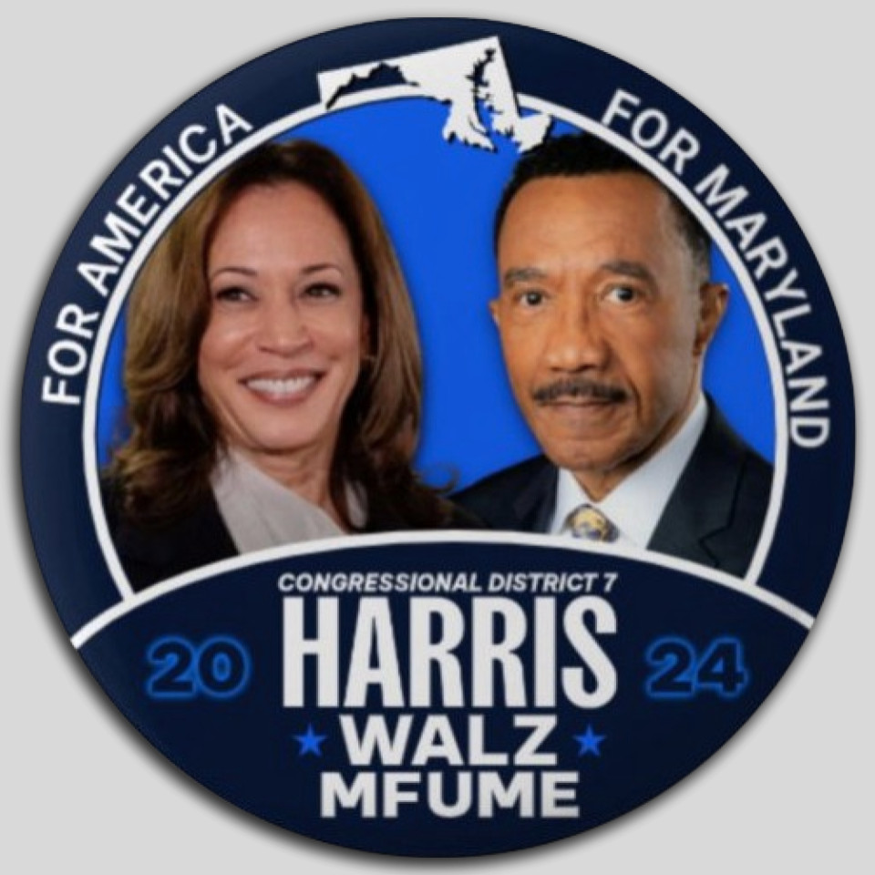 Kamala Harris Kweisi Mfume Congress Pin Button Jugate Maryland Democrat Pres
