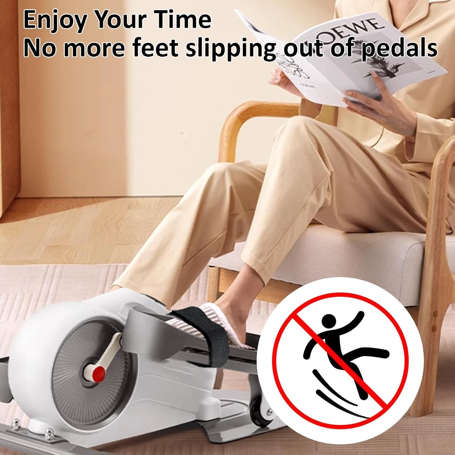 Secure & Adjustable 4 Pcs Pedal Straps for Under Desk Elliptical Exercisers