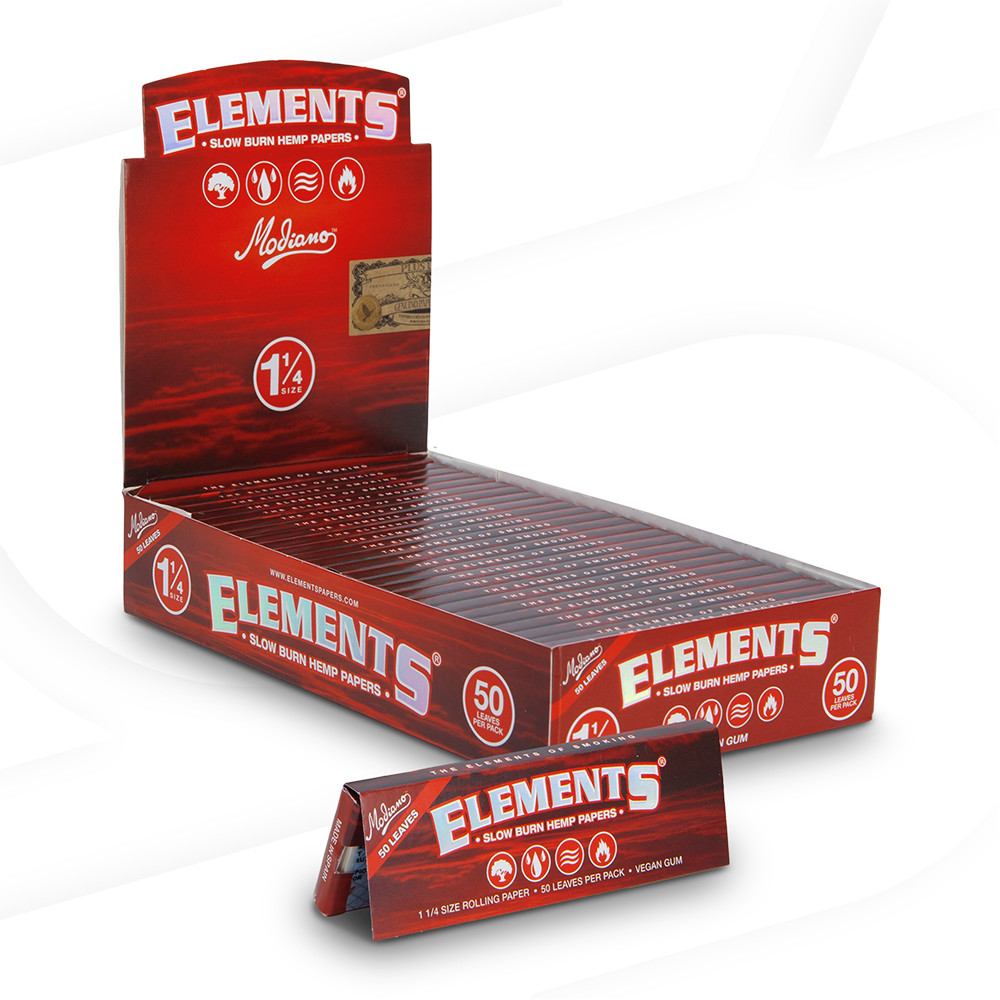 Elements Red 1 1/4 Rolling Papers Hemp Papers | Full Box, 25 units