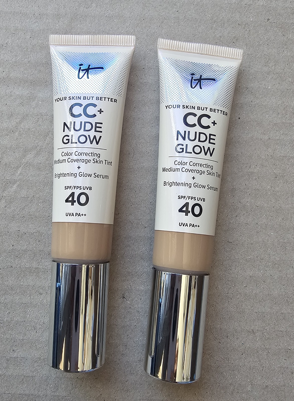 IT COSMETICS CC+ NUDE GLOW SKIN TINT SPF 40 - NEUTRAL TAN - 1.08 Oz Without Box