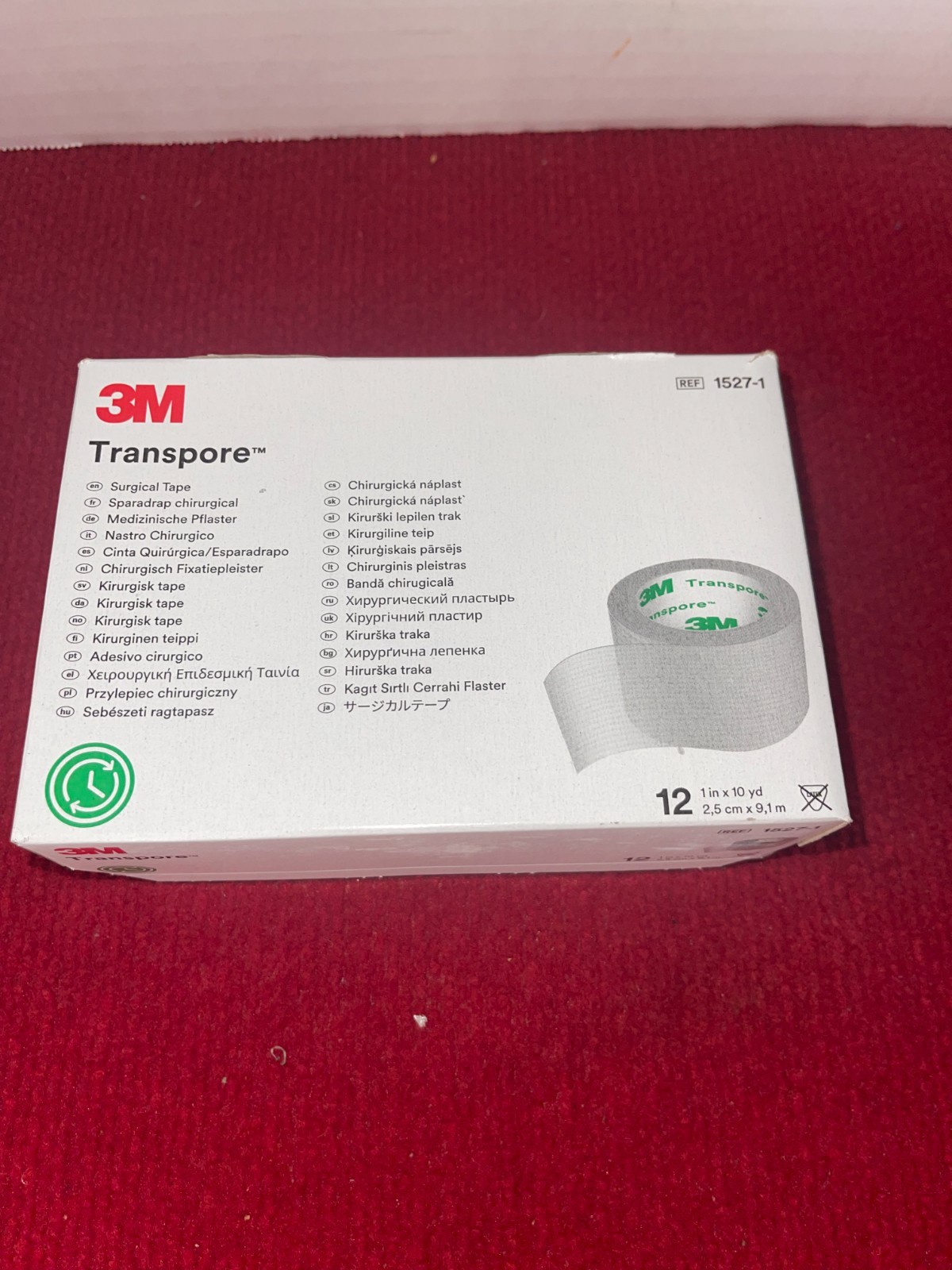 3M Transpore Clear Surgical Tape 1527-1 1" x 10 yard  (12rolls per box) Sealed