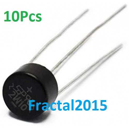 10 Pcs 2W10 Bridge Rectifier, 2A,1000V 4 Pins Single-Phase Rectifier Bridge