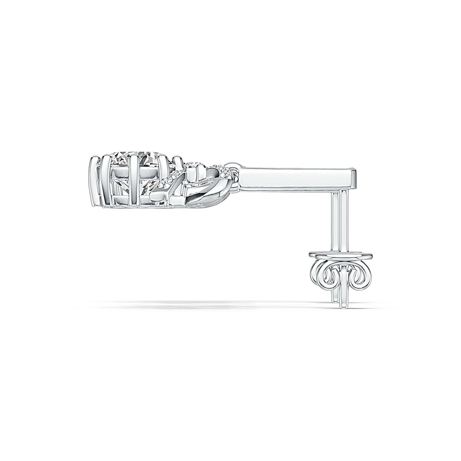 Sterling Silver Semi Mount Earrings Setting Round RD 7x7mm