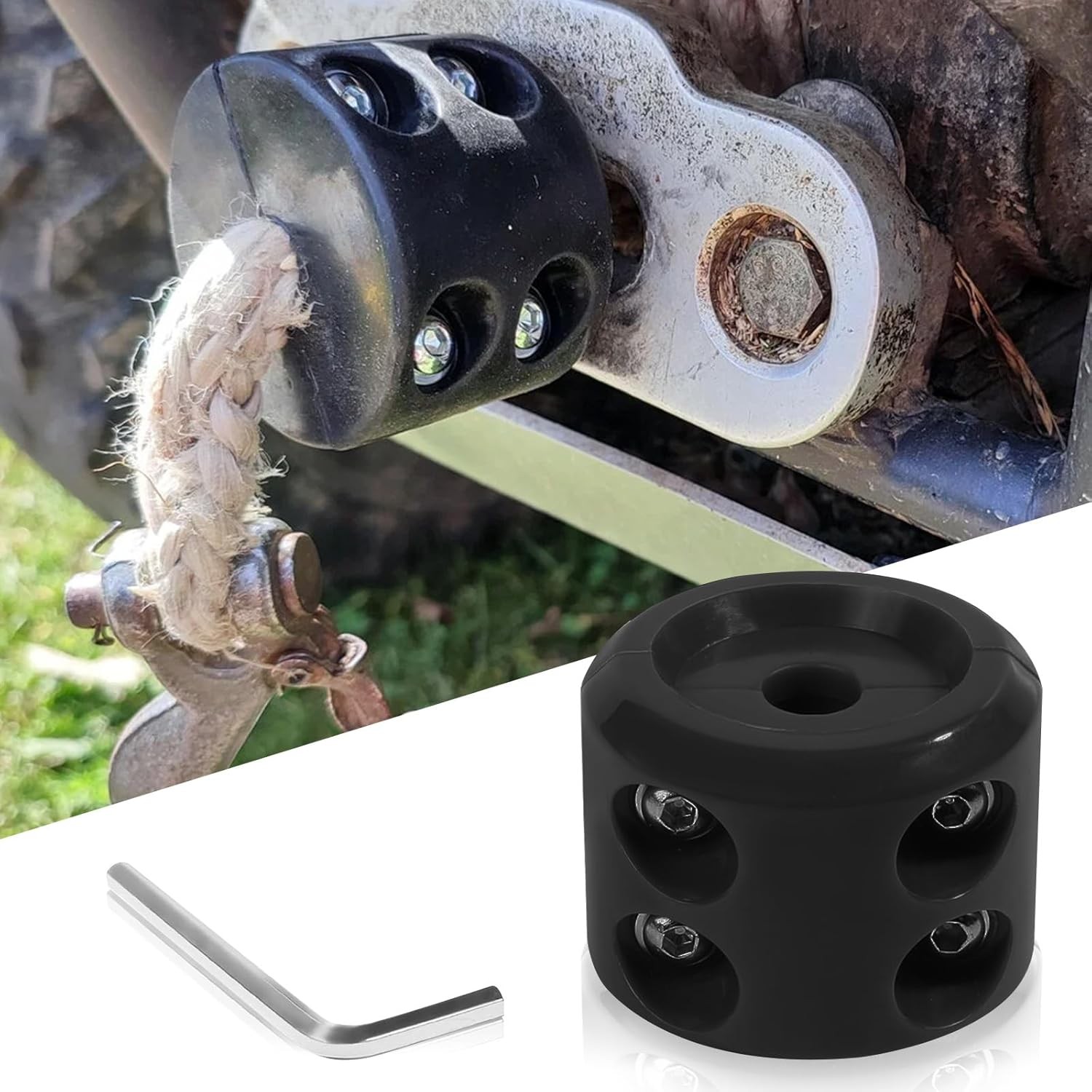 Car Rubber Winch Stopper for Cable Hook, Silicone Cable Saver Hoo Color: Black