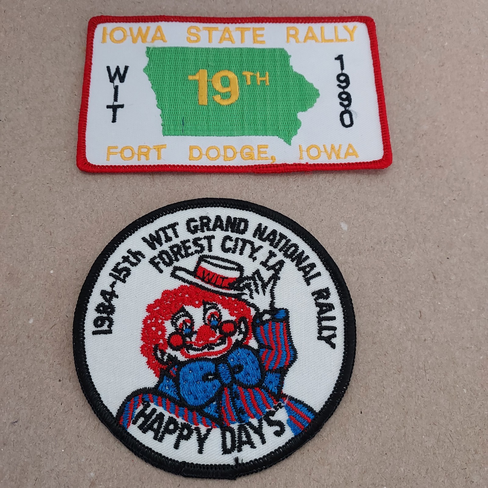 Winnebago International Travelers WIT NEW Vtg Rally Patches 1990 & 1984 IOWA