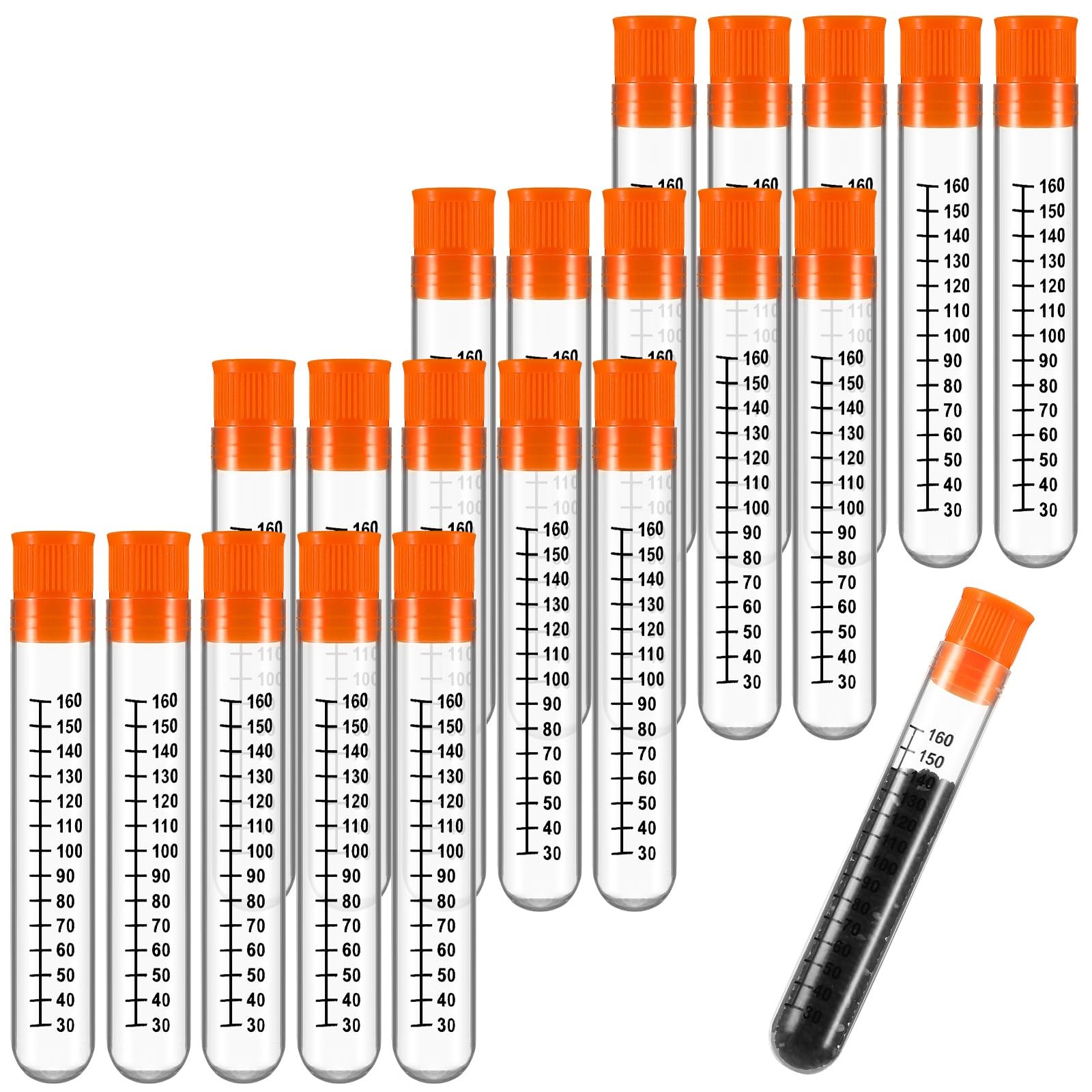Threlaco 20 Pcs Magnum Charge Tubes Black Powder Accessories clear, orange