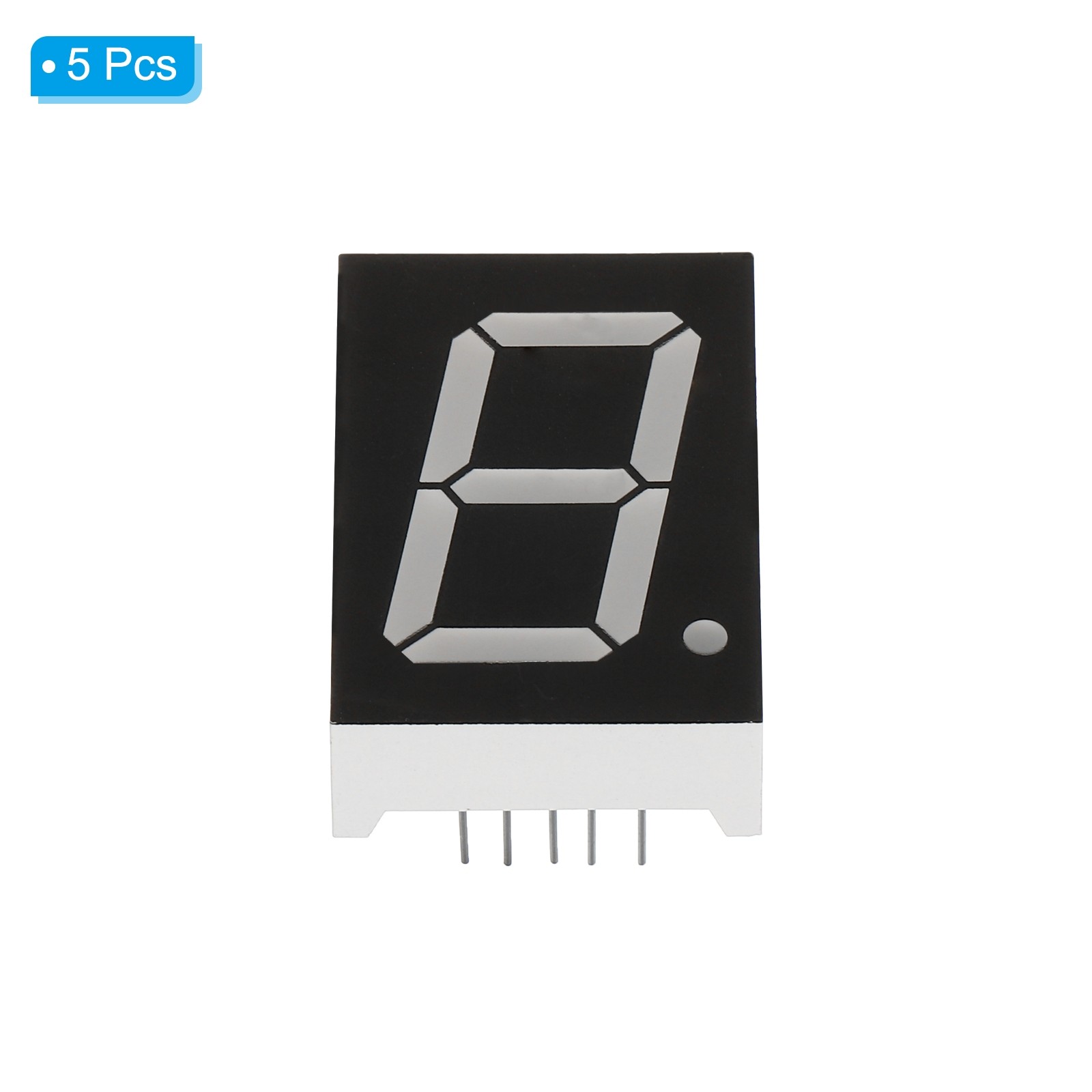 5Pcs Common Cathode 7Segment 10Pin 1Bit 3.3V 1" LED Display Green