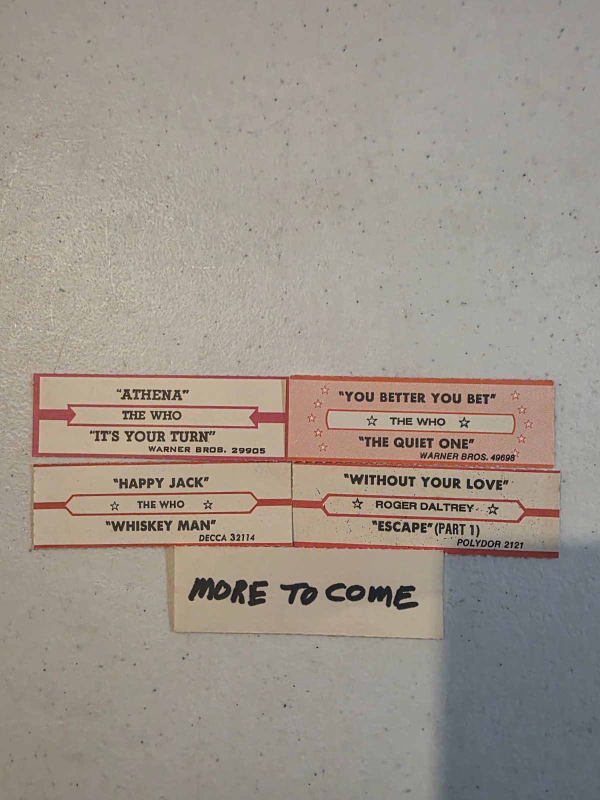 WHO original jukebox strip
