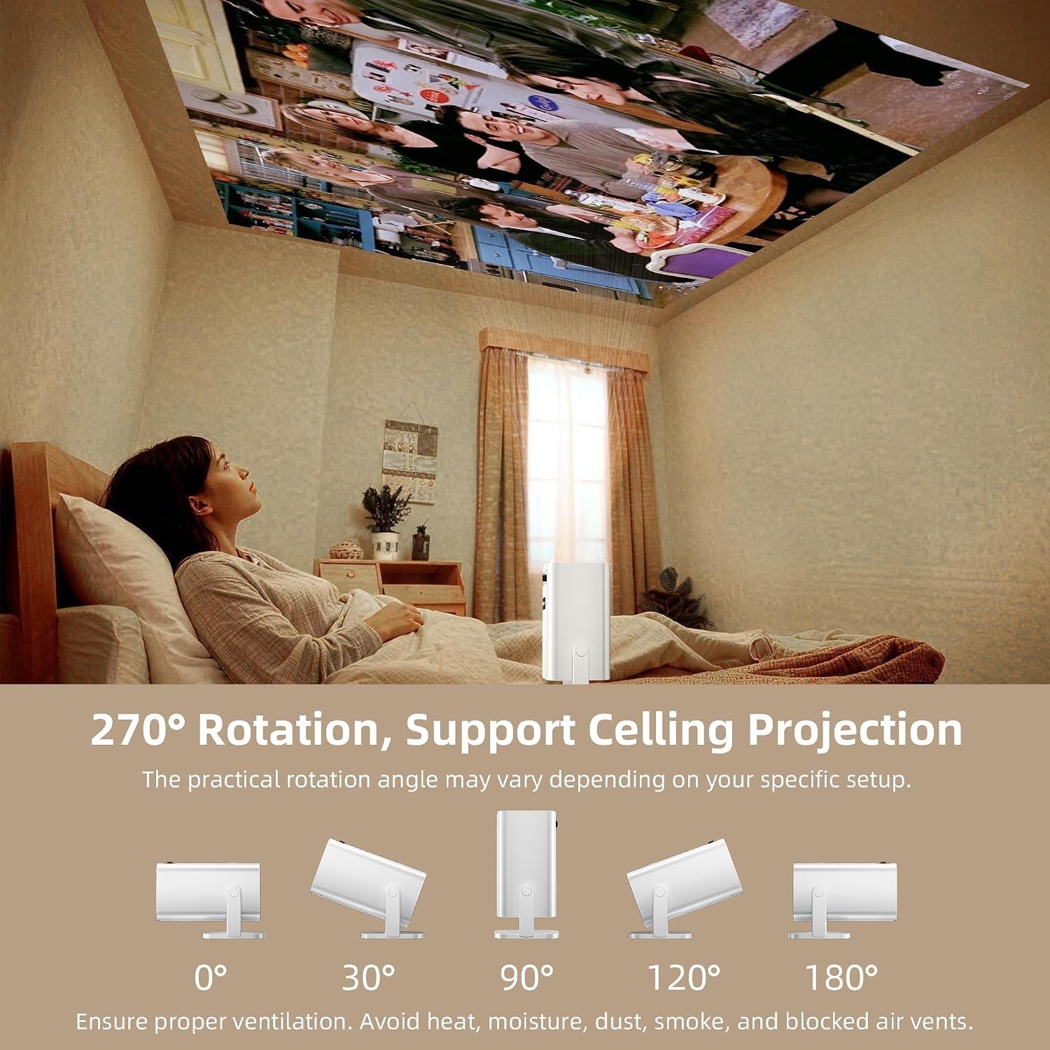 Lightweight Mini Projector with Built-in Speaker & Electric Keystone Correction