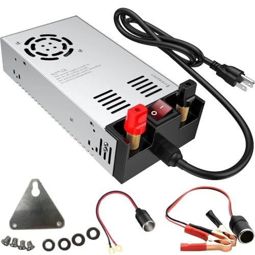 Denfix Upgraded 110V to 12V Converter ,New Version with On/Off Switch, AC to