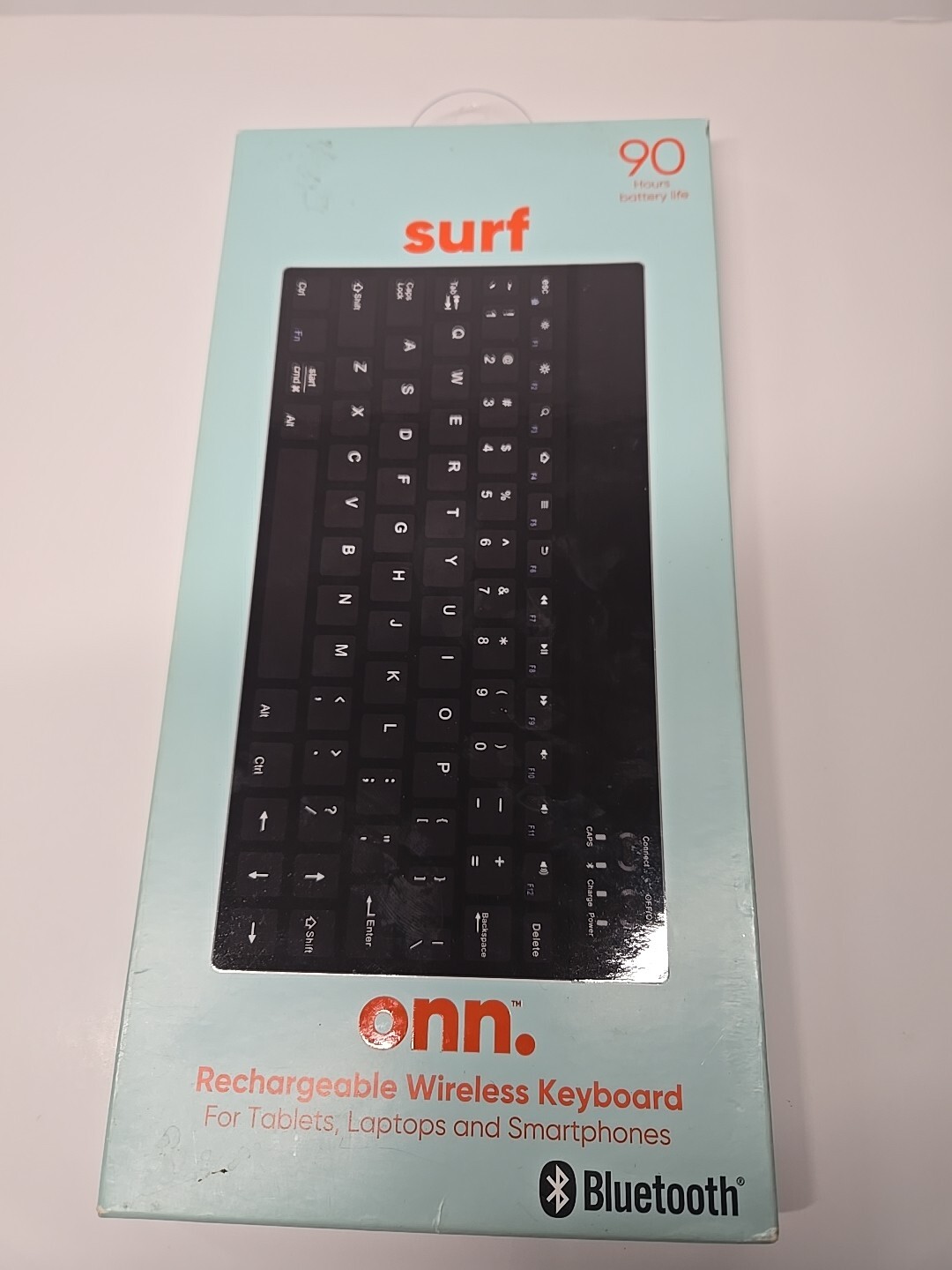 Onn Rechargeable Bluetooth Wireless Keyboard, Apple & Android Tablets Phones