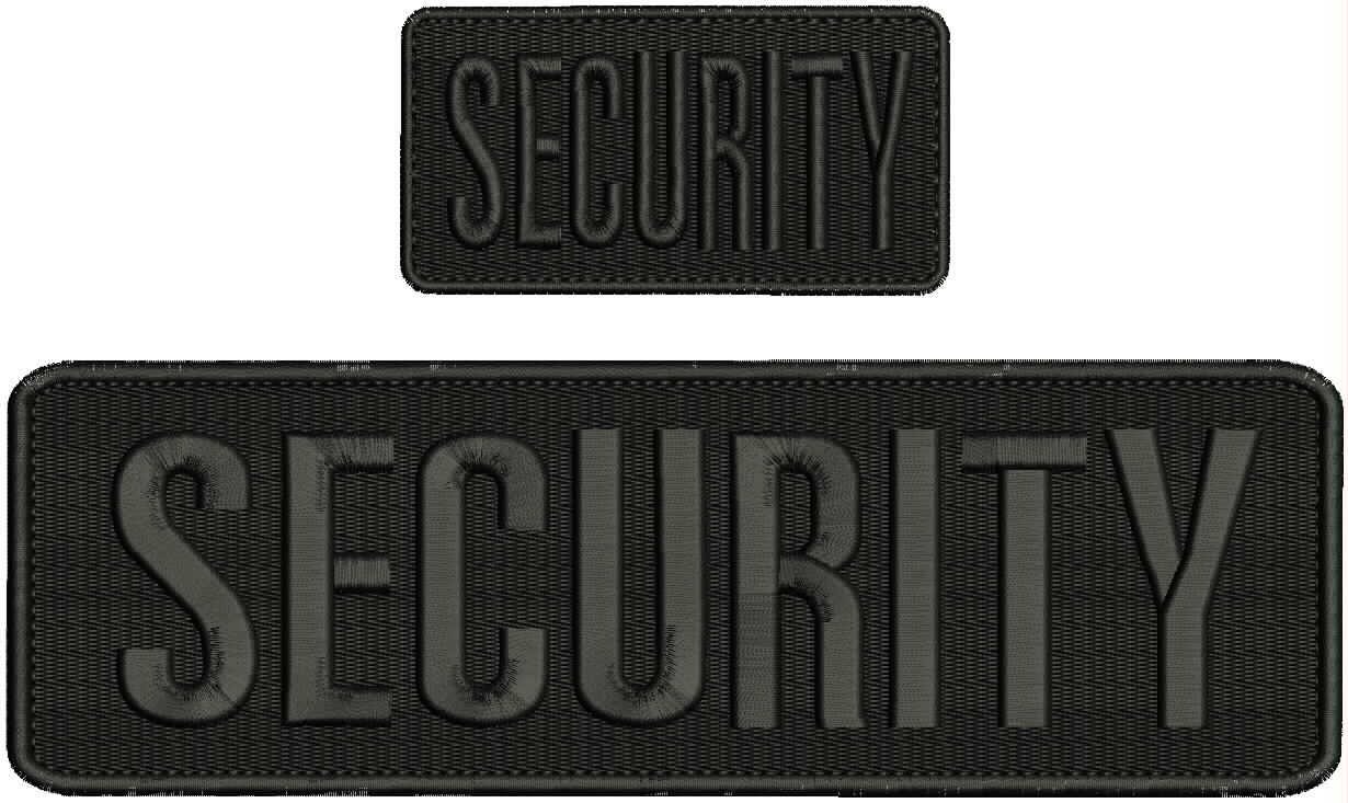 Security embroidery patch 3x10 and 2x4 hook all black