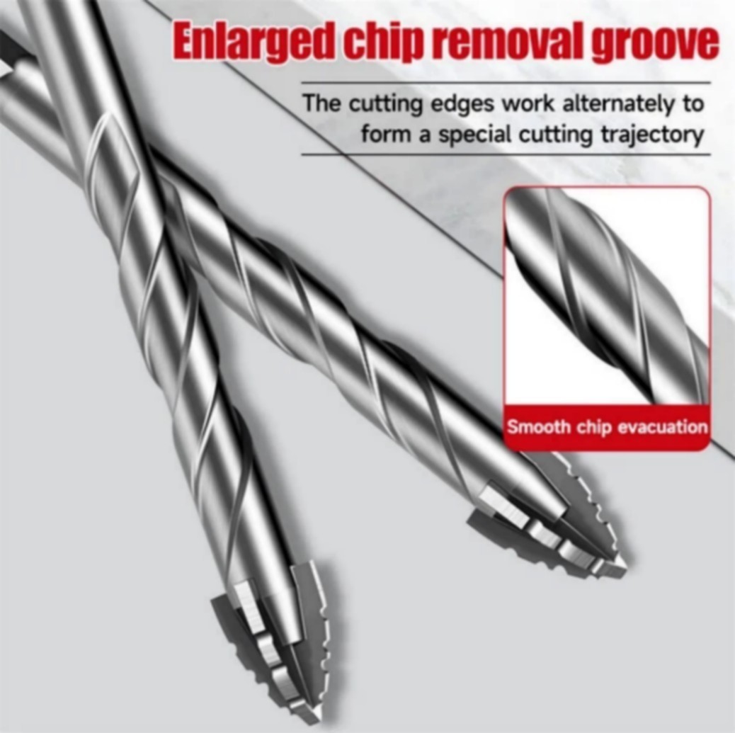 4 Pack Four-Flute Sawtooth Eccentric Drill Bit High Hardness Eccentric Drill Bit