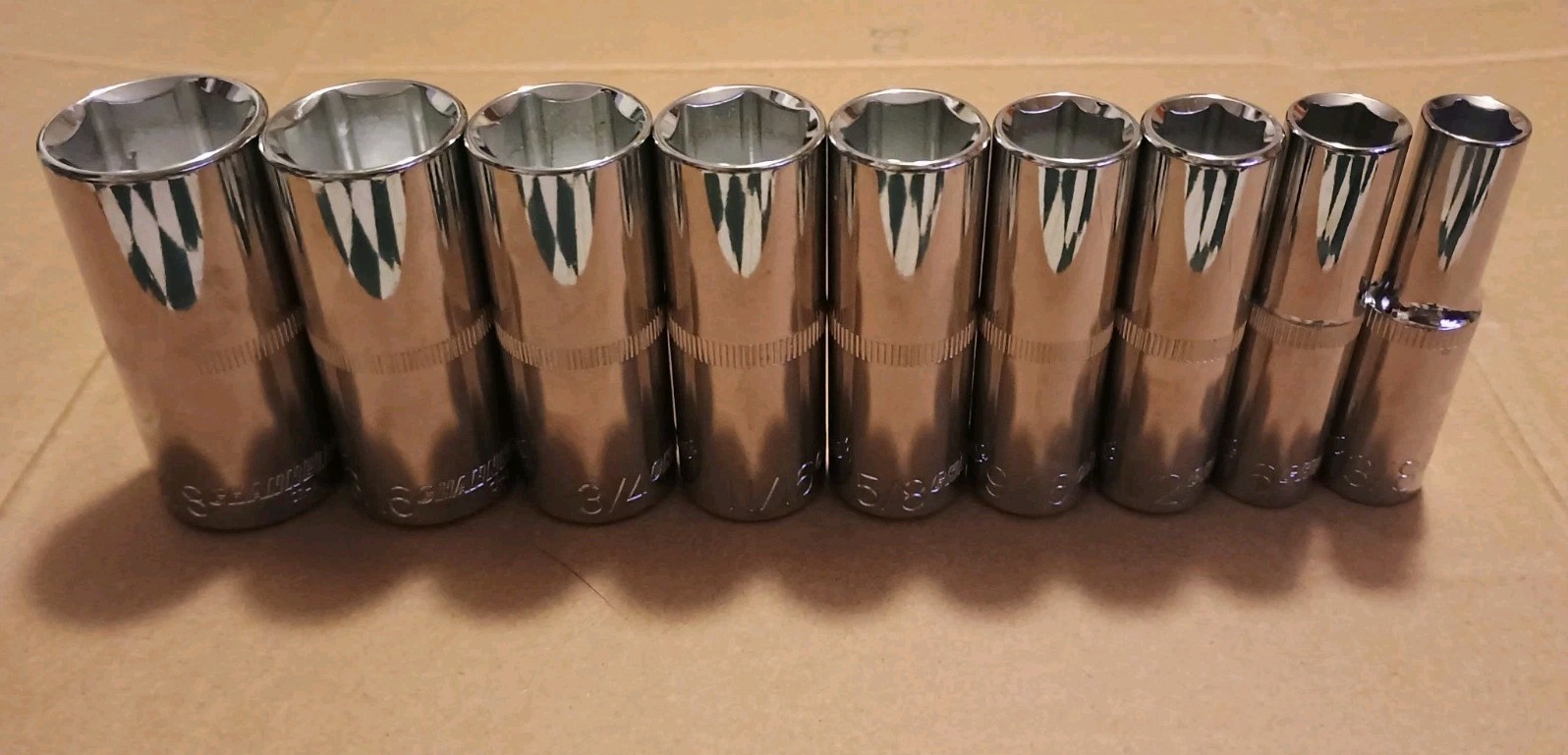 CHANNELLOCK 9 Piece SAE 6 Point Deepwell Socket Set For 3/8" Inch Drive