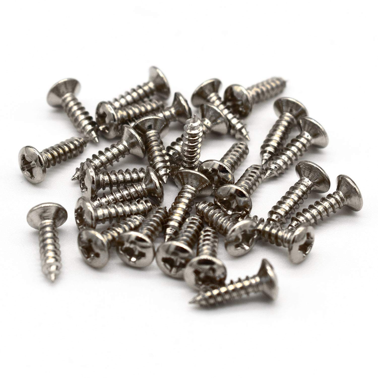 100 Pack #4 x 1/2 Guitar Pickguard Screws Stainless Steel Phillips for Fender