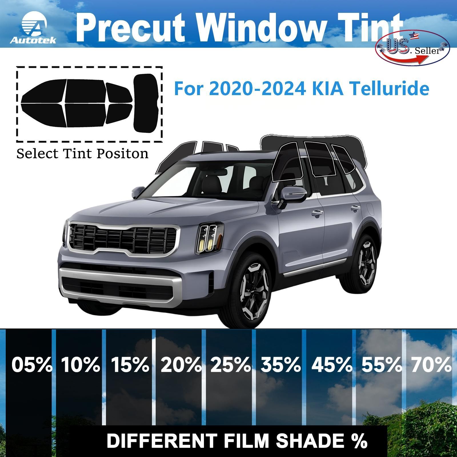 Computerized Custom PreCut 2Ply Window Tint Film Kit For 2020-2024 KIA Telluride
