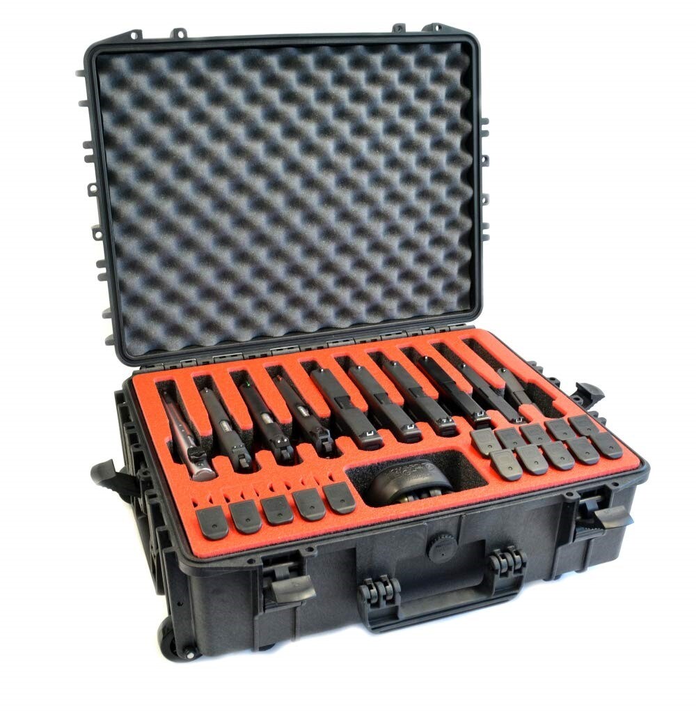 Doro Armsguard 10 Pistol 20 Mag RED TopGuard Wheeled Carry Carrying Travel Case