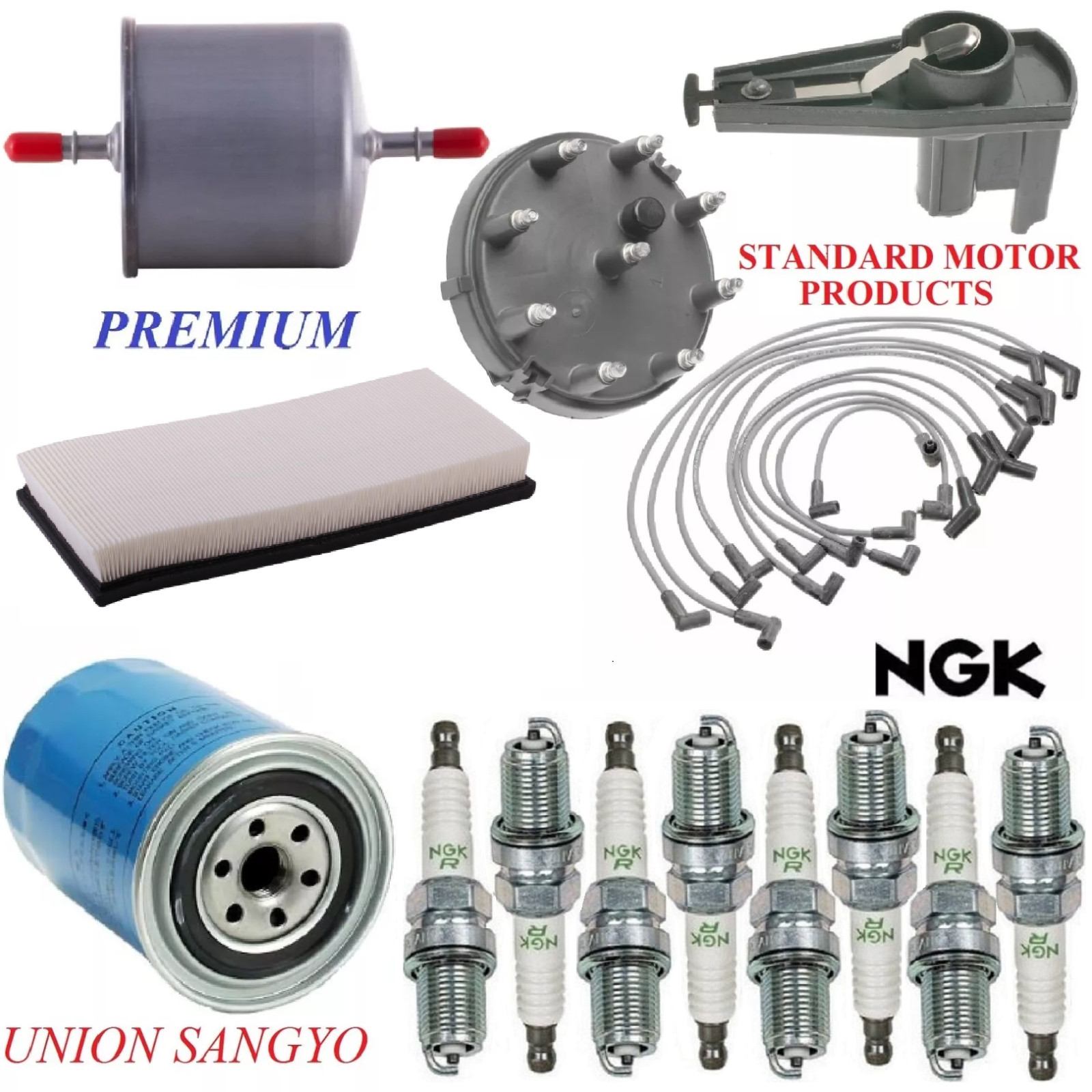 Tune Up Kit Filters Wire Plugs For FORD F-250 V8 5.0L; W/o EEC IV  1990-1991