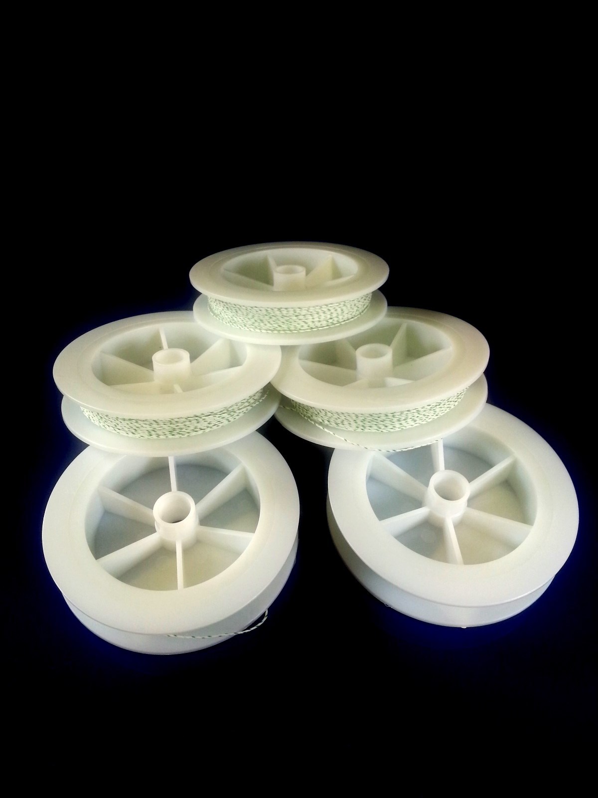 (1) White w/ Green Genuine Irish Linen Single Pool Billiard Cue Wrap Spool