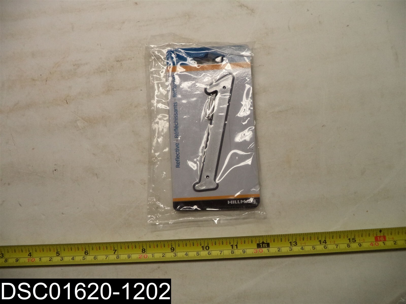 QTY=3: 841598 Hillman 4" Nail-on Reflective Plastic House Number "1"