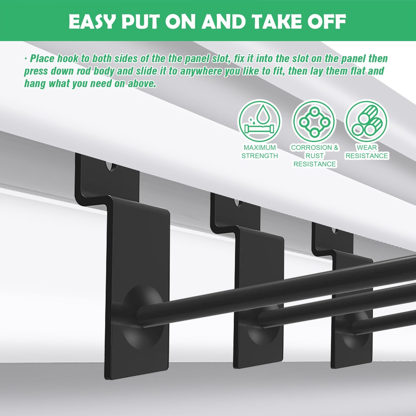 20Pcs 6" and 8" Slatwall Gridwall Hooks Bulk Set, 4mm Thickness Panel Display...