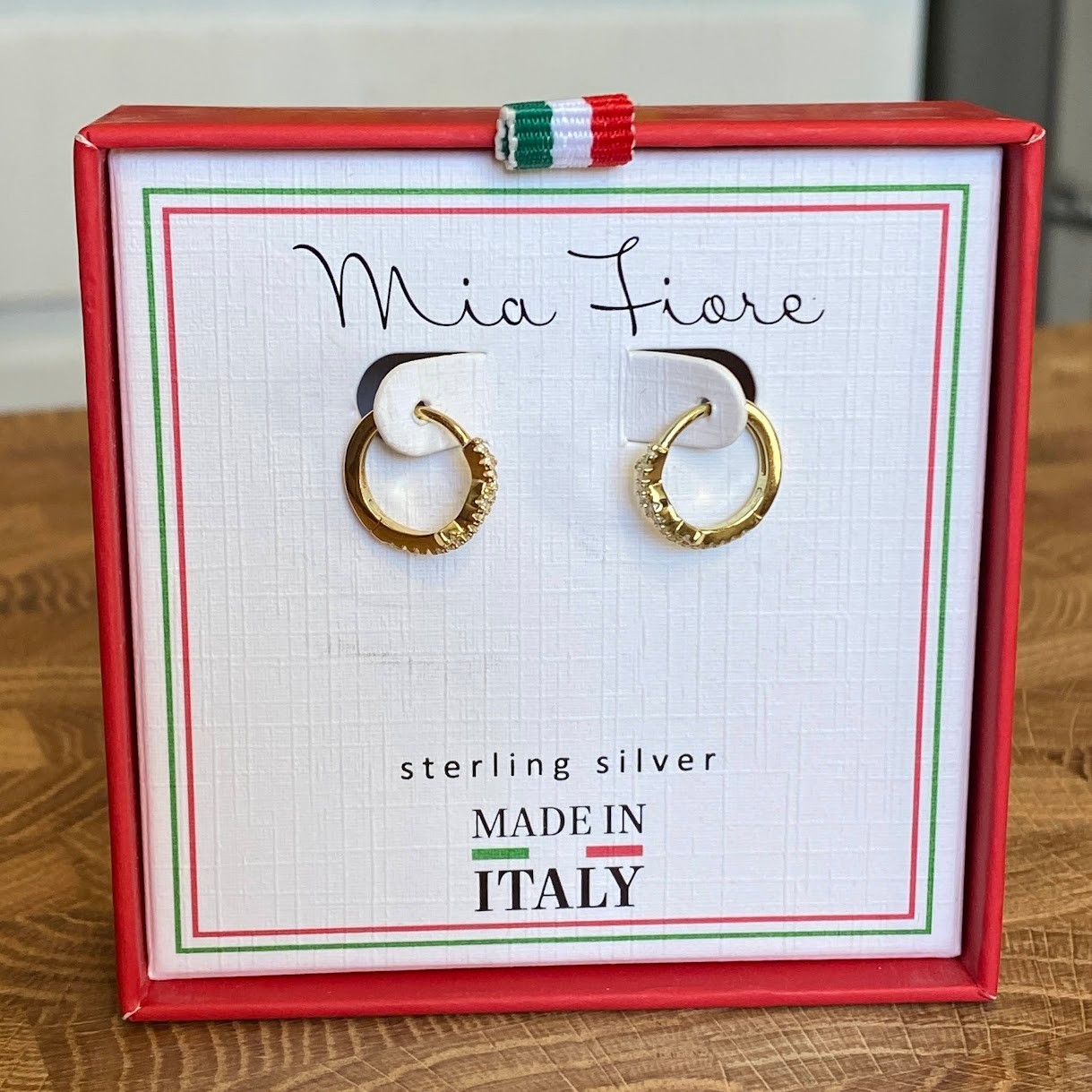 Mia Fiore Sterling Silver Small Gold Hoop Earrings ~ NEW