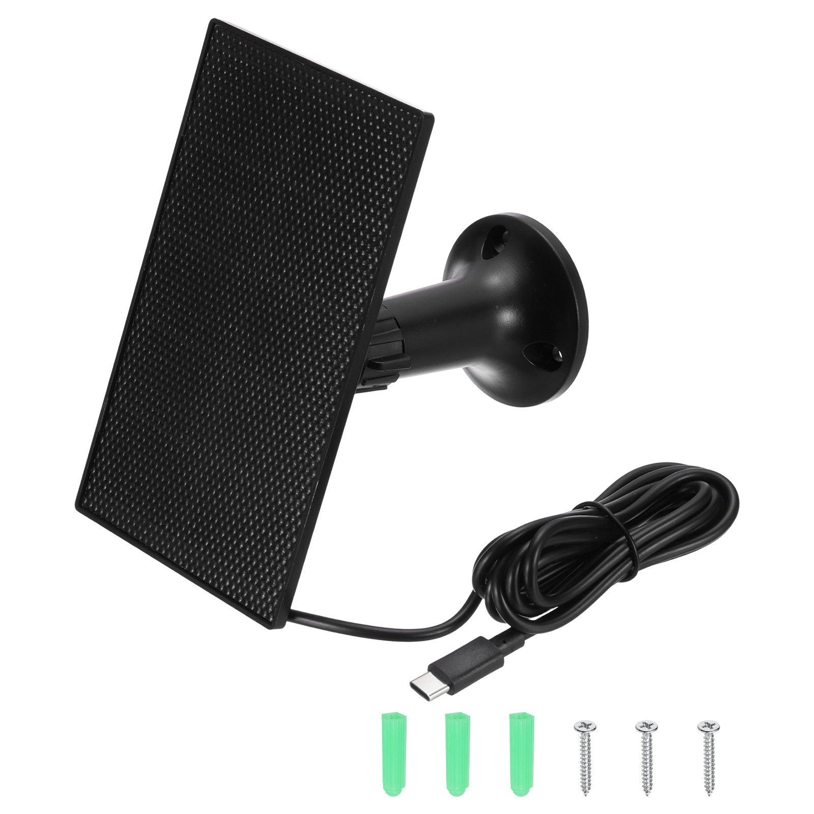 Solar Panel 2W 6V USB Solar Panel Charger with 360 Wall Mount Black