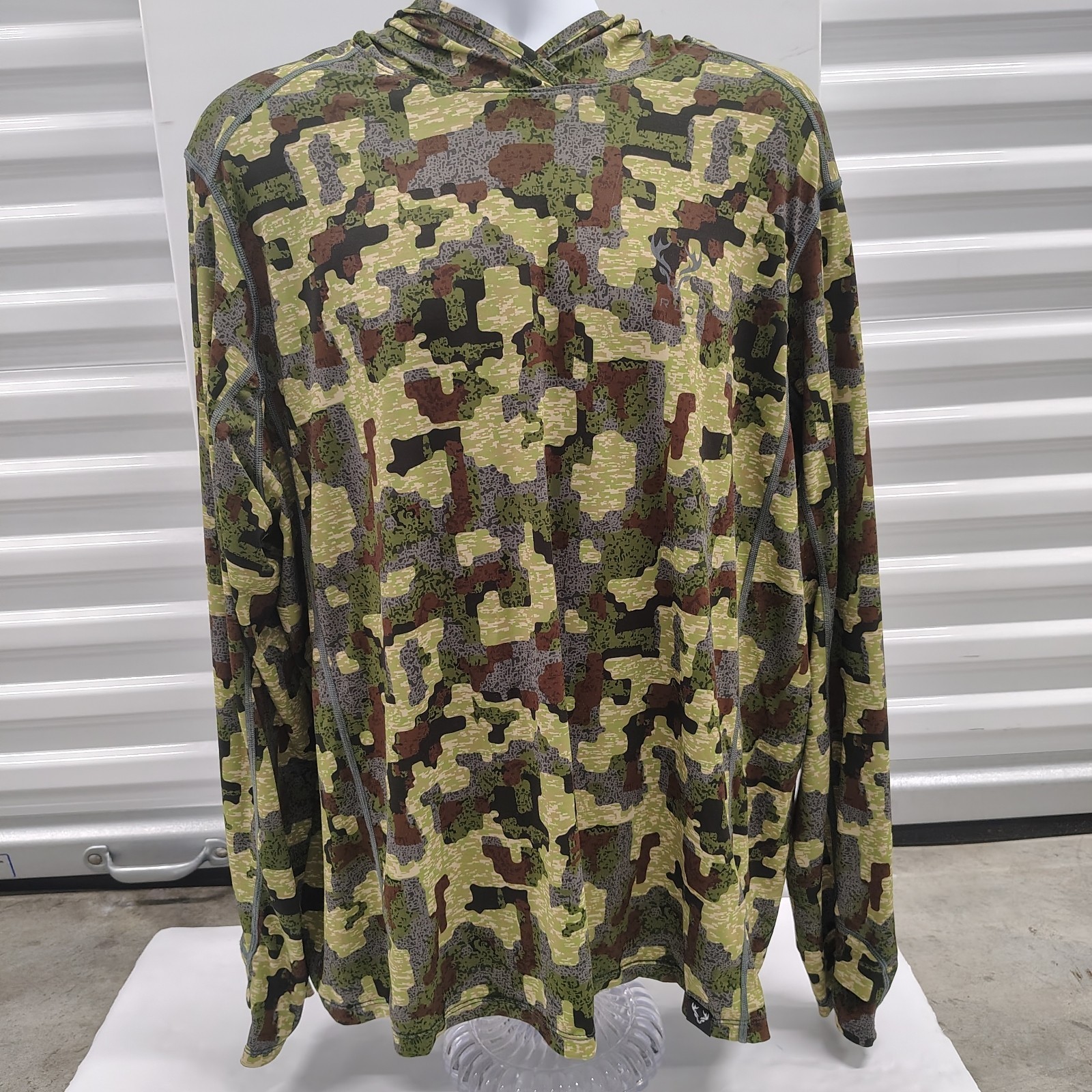 Forloh Camo Solair Hooded Sz XXL Long Sleeve Shirt Hunting Outdoor Made USA