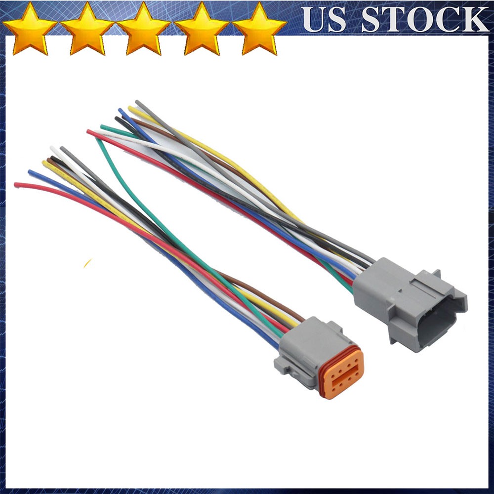 NEW For 16 AWG Assembled Deutsch DT 8 Pin waterproof connector 6" wire kit