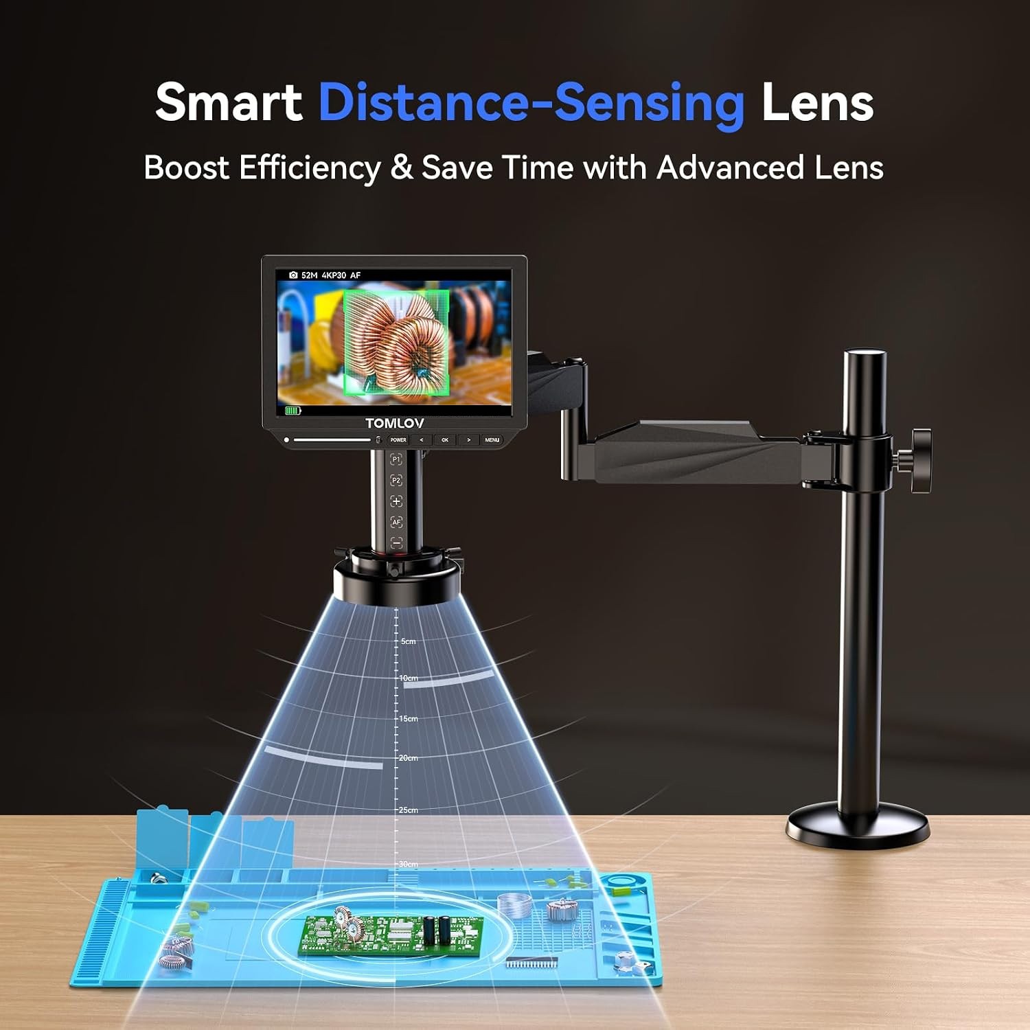 TOMLOV 4K Autofocus Digital Microscope 52MP Error Coin Microscopes Full View